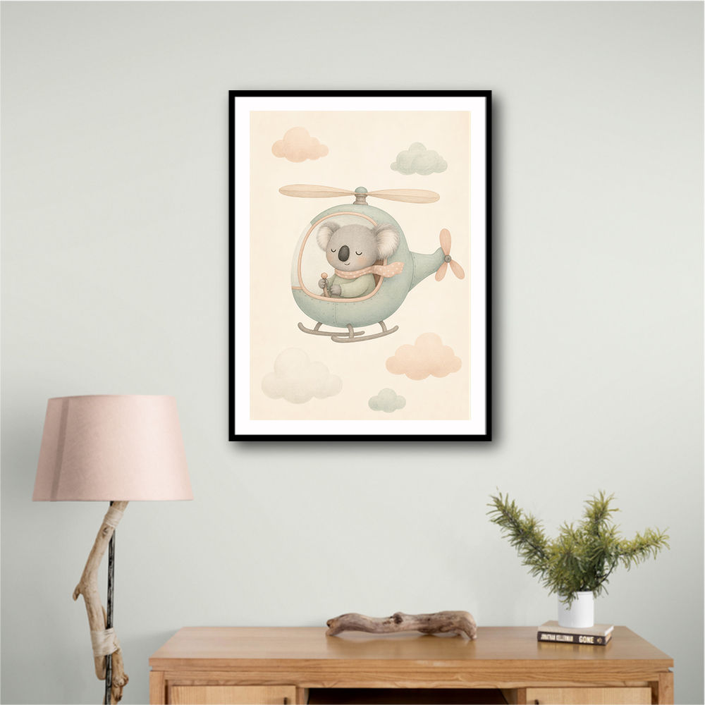 Koala Helicopter Nursery Wall Art 