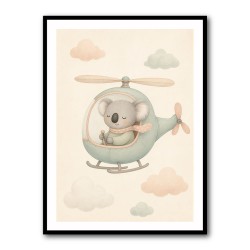 Koala Helicopter Nursery Wall Art 