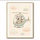 Koala Helicopter Nursery Wall Art 