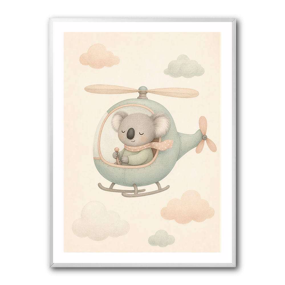 Koala Helicopter Nursery Wall Art 