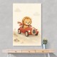 Little Race Car Lion Nursery Wall Art 