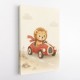 Little Race Car Lion Nursery Wall Art 