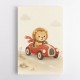 Little Race Car Lion Nursery Wall Art 