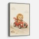 Little Race Car Lion Nursery Wall Art 