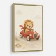 Little Race Car Lion Nursery Wall Art 