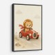 Little Race Car Lion Nursery Wall Art 