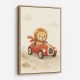 Little Race Car Lion Nursery Wall Art 