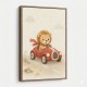 Little Race Car Lion Nursery Wall Art 