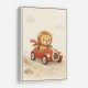 Little Race Car Lion Nursery Wall Art 