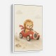 Little Race Car Lion Nursery Wall Art 