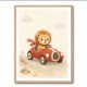 Little Race Car Lion Nursery Wall Art 