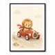 Little Race Car Lion Nursery Wall Art 