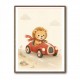 Little Race Car Lion Nursery Wall Art 