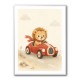 Little Race Car Lion Nursery Wall Art 