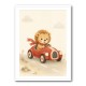 Little Race Car Lion Nursery Wall Art 