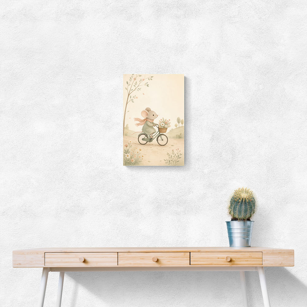 Mouse Bicycle Ride Nursery Wall Art
