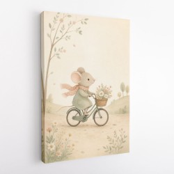 Mouse Bicycle Ride Nursery Wall Art
