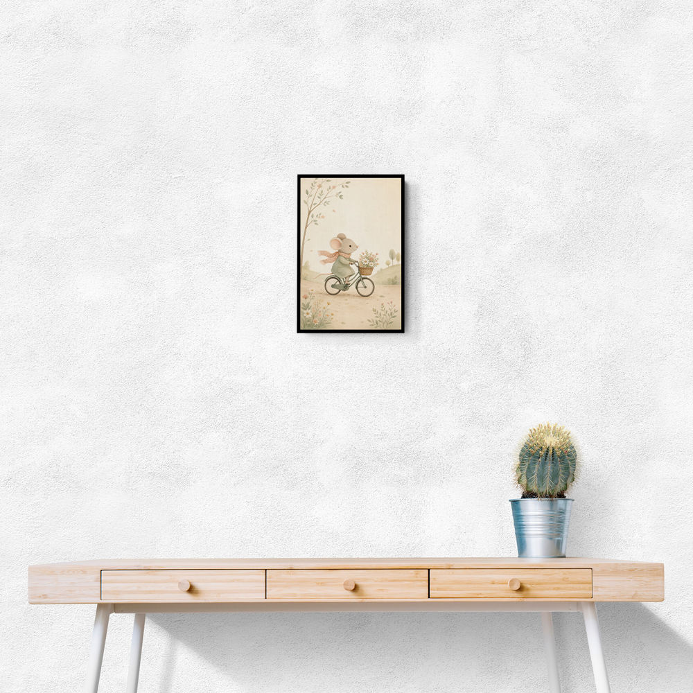 Mouse Bicycle Ride Nursery Wall Art