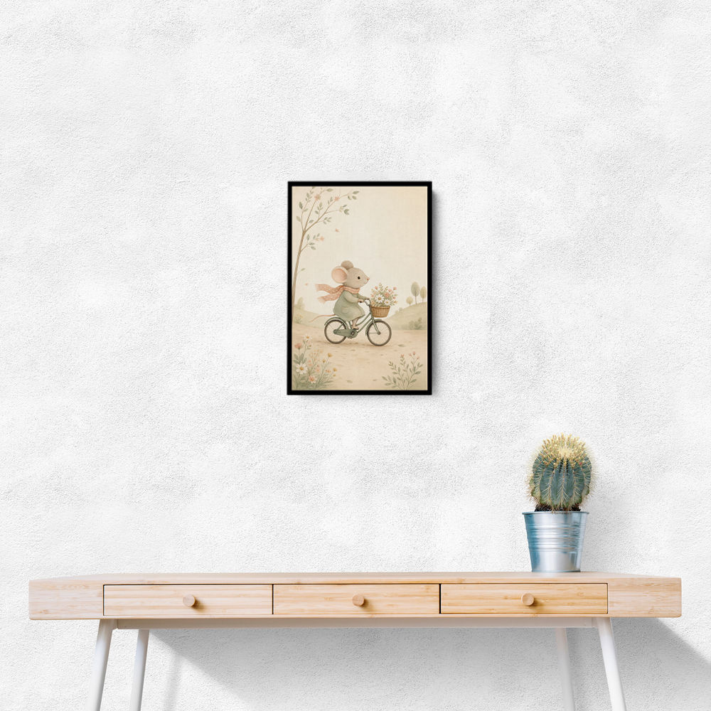 Mouse Bicycle Ride Nursery Wall Art