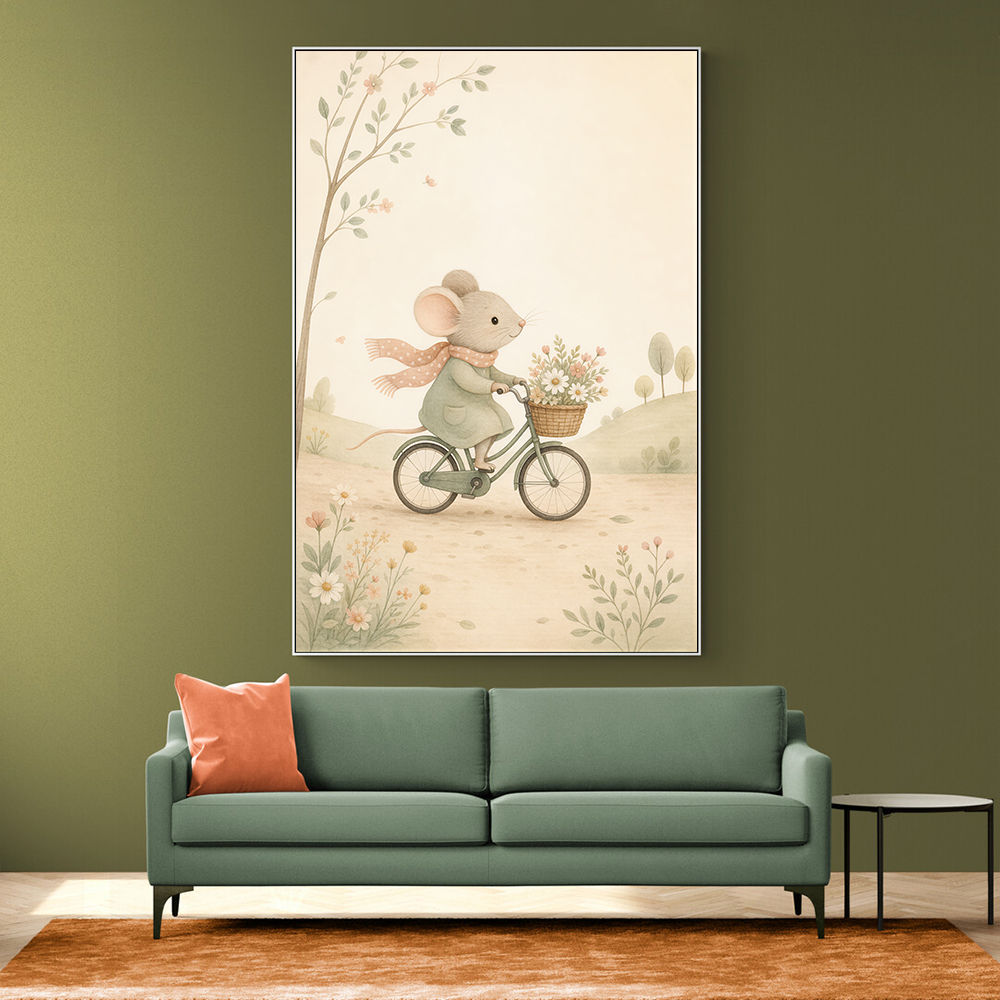 Mouse Bicycle Ride Nursery Wall Art