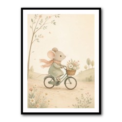 Mouse Bicycle Ride Nursery Wall Art