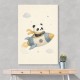 Panda Rocket Car Nursery Wall Art