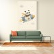 Panda Rocket Car Nursery Wall Art