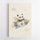 Panda Rocket Car Nursery Wall Art