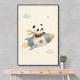 Panda Rocket Car Nursery Wall Art