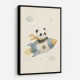 Panda Rocket Car Nursery Wall Art