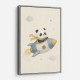 Panda Rocket Car Nursery Wall Art