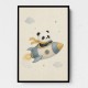 Panda Rocket Car Nursery Wall Art