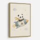 Panda Rocket Car Nursery Wall Art