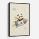 Panda Rocket Car Nursery Wall Art