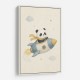 Panda Rocket Car Nursery Wall Art