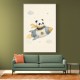 Panda Rocket Car Nursery Wall Art