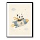 Panda Rocket Car Nursery Wall Art