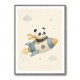Panda Rocket Car Nursery Wall Art