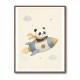 Panda Rocket Car Nursery Wall Art