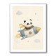 Panda Rocket Car Nursery Wall Art