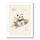 Panda Rocket Car Nursery Wall Art
