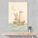Rabbit in a Boat Nursery Wall Art