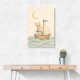 Rabbit in a Boat Nursery Wall Art