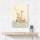 Rabbit in a Boat Nursery Wall Art