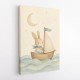 Rabbit in a Boat Nursery Wall Art