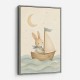 Rabbit in a Boat Nursery Wall Art