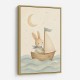 Rabbit in a Boat Nursery Wall Art