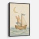 Rabbit in a Boat Nursery Wall Art