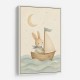 Rabbit in a Boat Nursery Wall Art