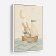Rabbit in a Boat Nursery Wall Art